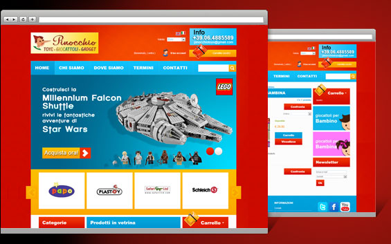 Realizzazione sito e-commerce Pinocchio Toys